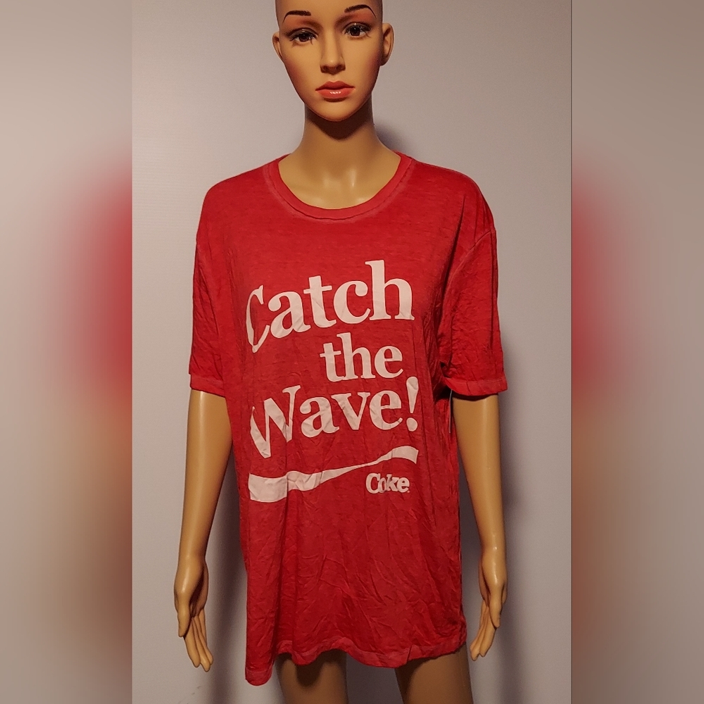Coke 'Catch the Wave' Tee by Lucky Brand - Red, Size XXL Crew Neck
